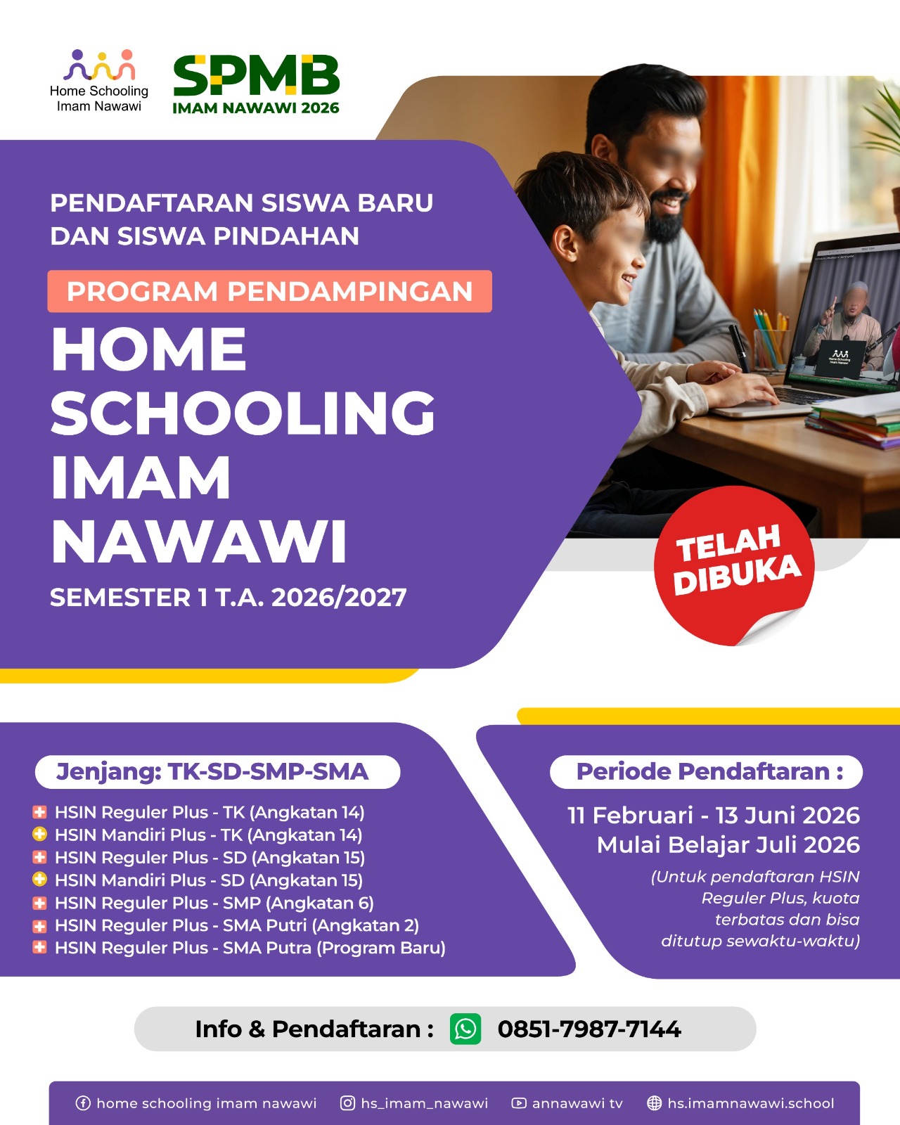 TELAH DIBUKA! PENDAFTARAN HSIN TK, SD, SMP, DAN SMA TA 2026/2027